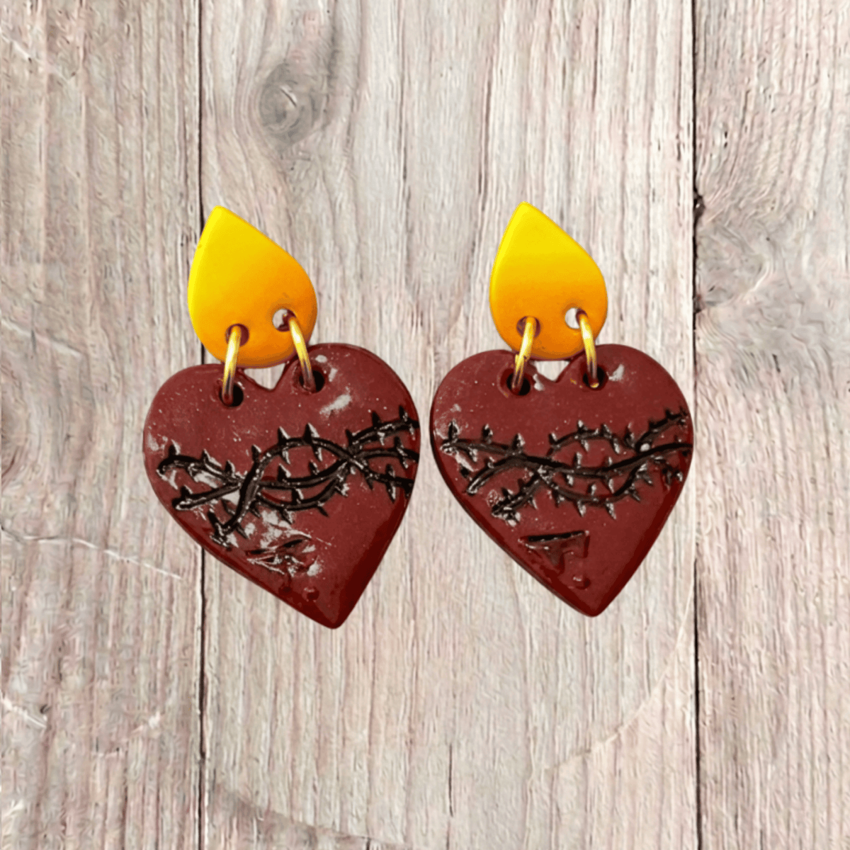 Sacred Heart handmade polymer clay