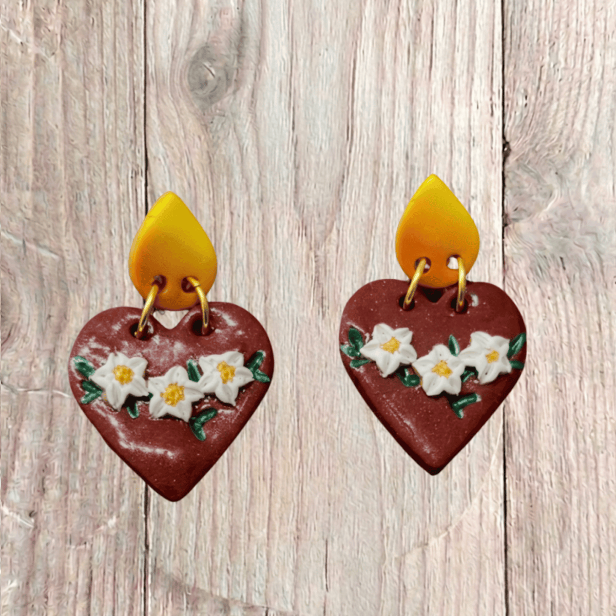Immaculate Heart Clay handmade earrings